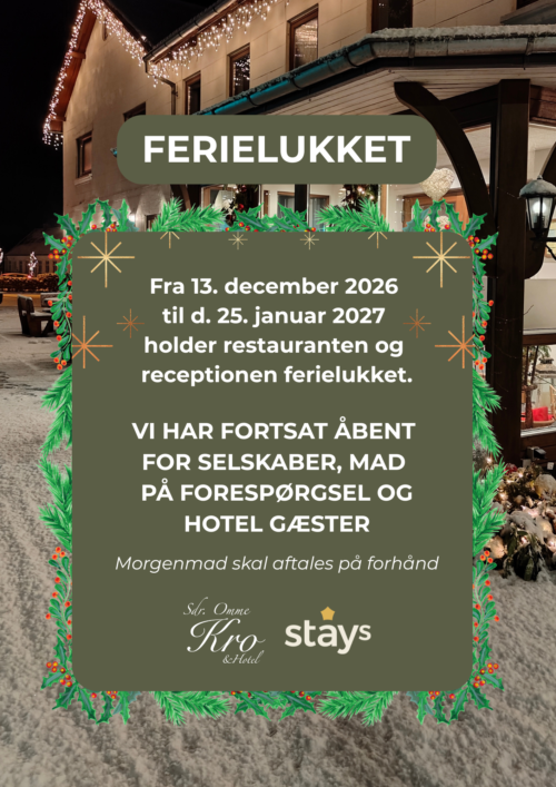 Ferielukket på Sdr. Omme Kro & Hotel